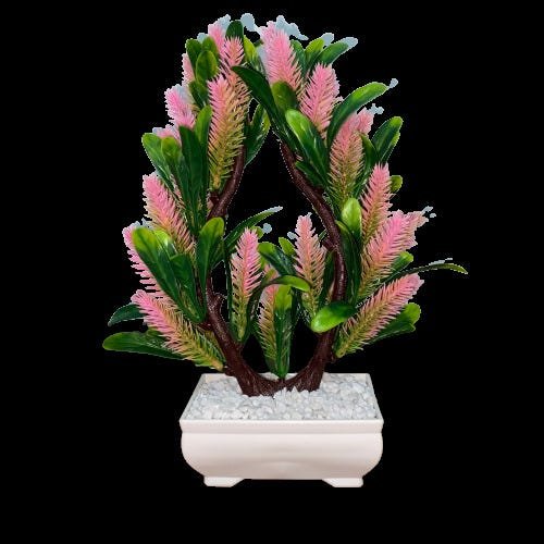 Bonsai Artificial Etéreo Super Nova Pinha Pink Vaso Branco - 1