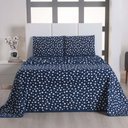 Ver imagem 3 de Jogo de Cama Lençol King Poá 100% Algodão Azul Marinho Estampado Bolinha Toque Macio 4 Peças