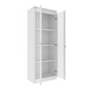 Ver imagem 4 de Armário Multiuso 60x160,5cm 2 Portas de Vidro 4 Nichos Branco Am3111 Branco