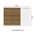 Ver imagem 3 de Armário de Cozinha Aéreo de Canto 1 Porta Branco/Rustic Glamy Madesa