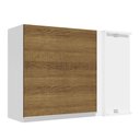 Ver imagem 1 de Armário de Cozinha Aéreo de Canto 1 Porta Branco/Rustic Glamy Madesa