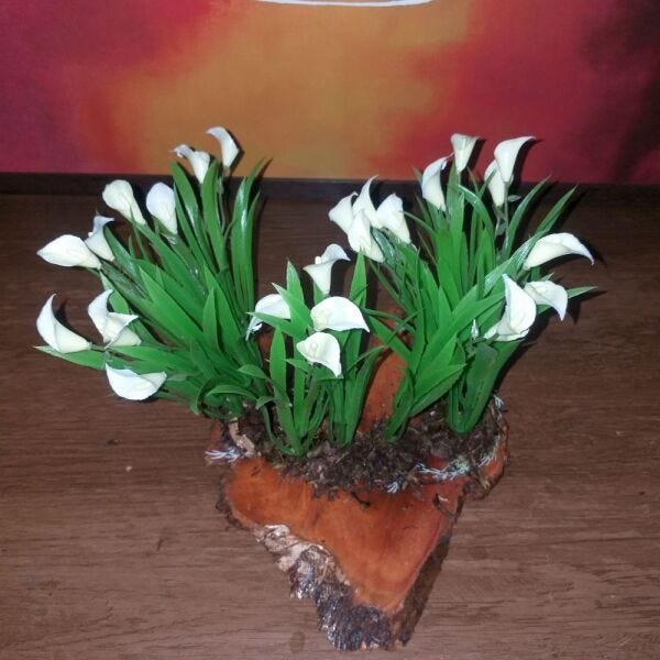 Bonsai Artificial Etéreo Meteorito Floral CLeite MG Nó Pinho - 1