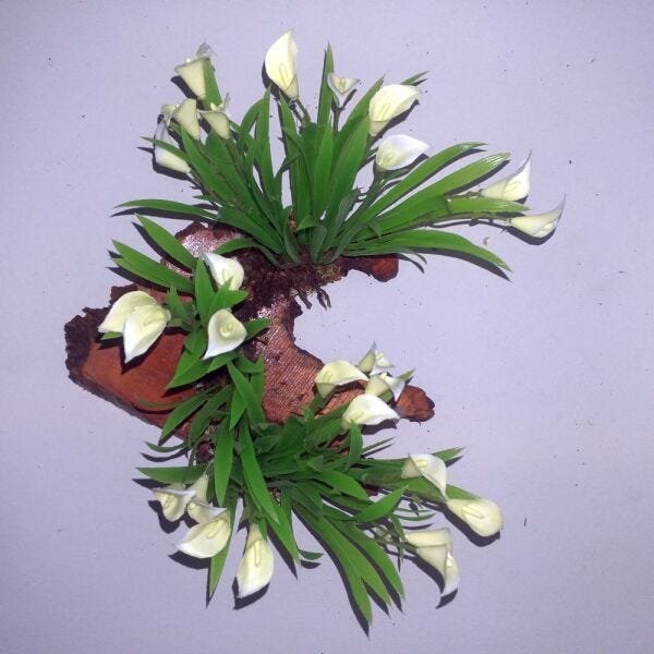 Bonsai Artificial Etéreo Meteorito Floral CLeite MG Nó Pinho - 6
