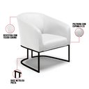 Ver imagem 6 de Poltrona Stella Corino Branco Base Industrial Preto - D’Rossi