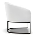 Ver imagem 4 de Poltrona Stella Corino Branco Base Industrial Preto - D’Rossi