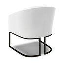 Ver imagem 5 de Poltrona Stella Corino Branco Base Industrial Preto - D’Rossi