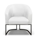 Ver imagem 3 de Poltrona Stella Corino Branco Base Industrial Preto - D’Rossi