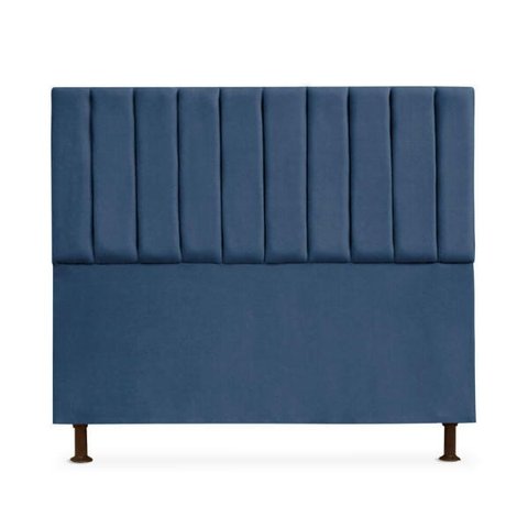 Cabeceira Cancun para Cama Box Casal 140cm Suede - Renascer Decor:Azul Marinho