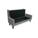 Ver imagem 4 de Kit Cabeceira Mirage + Calçadeira Baú Felix King Size 195cm Suede - Renascer Decor - Cinza