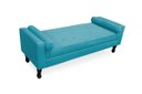 Ver imagem 3 de Kit Cabeceira Mirage + Calçadeira Baú Felix King Size 195cm Suede - Renascer Decor - Azul Turquesa