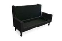 Ver imagem 4 de Kit Cabeceira Mirage + Calçadeira Baú Felix King Size 195cm Suede - Renascer Decor - Preto