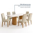 Ver mais imagens de Conjunto de Mesa de Jantar 6 Lugares com Tampo de Vidro Isla Cinamomo Off White