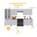Ver imagem 4 de Armário de Cozinha Modulada Completa Fidelitá Nara 100% MDF 6 Peças 360cm 16 Portas 2 Gavetas sem