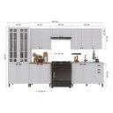 Ver imagem 3 de Armário de Cozinha Modulada Completa Fidelitá Nara 100% MDF 6 Peças 360cm 16 Portas 2 Gavetas sem