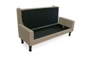Ver imagem 4 de Kit Cabeceira Mirage + Calçadeira Baú Felix Solteiro 120cm Suede - Renascer Decor - Bege