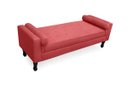 Ver imagem 3 de Kit Cabeceira Mirage + Calçadeira Baú Felix Solteiro 120cm Suede - Renascer Decor - Vermelho