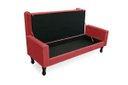 Ver imagem 4 de Kit Cabeceira Mirage + Calçadeira Baú Felix Solteiro 120cm Suede - Renascer Decor - Vermelho