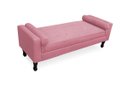 Ver imagem 3 de Kit Cabeceira Mirage + Calçadeira Baú Felix Solteiro 120cm Suede - Renascer Decor - Rosa