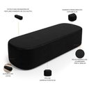 Ver imagem 6 de Cabeceira Cama Box Casal 140cm Lanna com Puff Recamier Doha W01 Couríssimo Preto - Lyam Decor