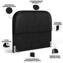 Ver imagem 7 de Cabeceira Cama Box Casal 140cm Lanna com Puff Recamier Doha W01 Couríssimo Preto - Lyam Decor