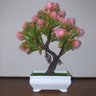 Bonsai Artificial Etéreo Elétron Pinha Duo Rosa Vaso Branco - 2