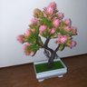 Bonsai Artificial Etéreo Elétron Pinha Duo Rosa Vaso Branco - 6