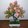 Bonsai Artificial Etéreo Elétron Pinha Duo Rosa Vaso Branco - 8