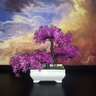 Bonsai Artificial Etéreo Century Lilás no Vaso Branco - 1