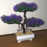 Bonsai Artificial Etéreo Century Pinha Roxo Vaso Branco - 6