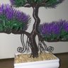 Bonsai Artificial Etéreo Century Pinha Roxo Vaso Branco - 8