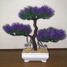 Bonsai Artificial Etéreo Century Pinha Roxo Vaso Branco - 1