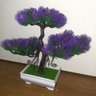 Bonsai Artificial Etéreo Century Pinha Roxo Vaso Branco - 5