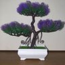 Bonsai Artificial Etéreo Century Pinha Roxo Vaso Branco - 2