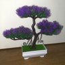 Bonsai Artificial Etéreo Century Pinha Roxo Vaso Branco - 4