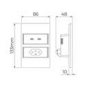 Ver imagem 2 de Tomada Dupla USB-C 2,1A e Tomada Stella S.Touch 10A 4x2 Preta Preto