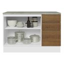 Ver imagem 6 de Balcão de Pia Cozinha 2 Portas e 3 Gavetas (com Tampo) Branco/rustic Stella Madesa Branco/rustic