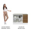 Ver imagem 3 de Balcão de Pia Cozinha 2 Portas e 3 Gavetas (com Tampo) Branco/rustic Stella Madesa Branco/rustic