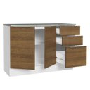 Ver imagem 4 de Balcão de Pia Cozinha 2 Portas e 3 Gavetas (com Tampo) Branco/rustic Stella Madesa Branco/rustic
