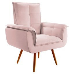 Kit Poltrona + Puff Joy Decorativa para Sala Rosa Star Confort - 4