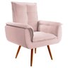 Kit Poltrona + Puff Joy Decorativa para Sala Rosa Star Confort - 4