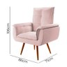 Kit Poltrona + Puff Joy Decorativa para Sala Rosa Star Confort - 3