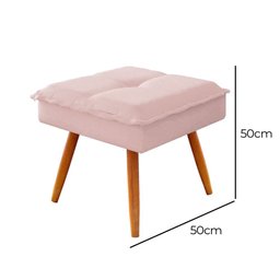 Kit Poltrona + Puff Joy Decorativa para Sala Rosa Star Confort - 7