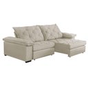 Ver imagem 2 de Sofá Retrátil e Reclinável 2,40m Clara | Conforto Premium e Design Elegante Bege