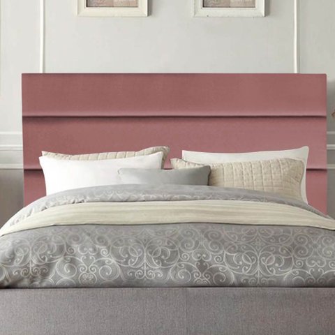 Cabeceira Estofada Cama Box Queen 160cm Argentina Suede Rose- Mabe Magazine