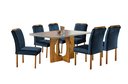 Ver imagem 2 de Conjunto Sala de Jantar 6 Lugares Mesa Barcelona e 6 Cadeiras Juliana Azul