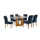 Ver imagem 2 de Conjunto Sala de Jantar 6 Lugares Mesa Barcelona e 6 Cadeiras Juliana Azul