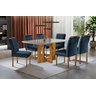 Conjunto Sala de Jantar 6 Lugares Mesa Barcelona e 6 Cadeiras Juliana Azul - 1