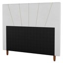 Ver imagem 1 de Cabeceira Cama Box Solteiro Dallas 90cm Sintético Branco - Desk Design