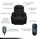 Ver imagem 3 de Poltrona do Papai Miami Elevação Lift 150º Massagem Aquecimento Idoso Preto G31 Encantum