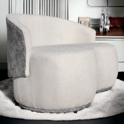 Sofá Orgânico 2 Lugares Bouclê Luxo Bege Cinza - Fri Varejo